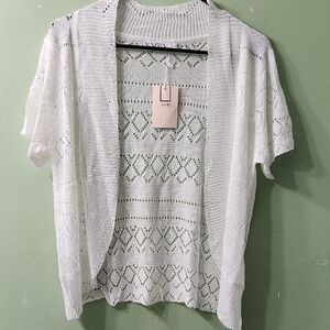 White Lace Cardigan Sweater